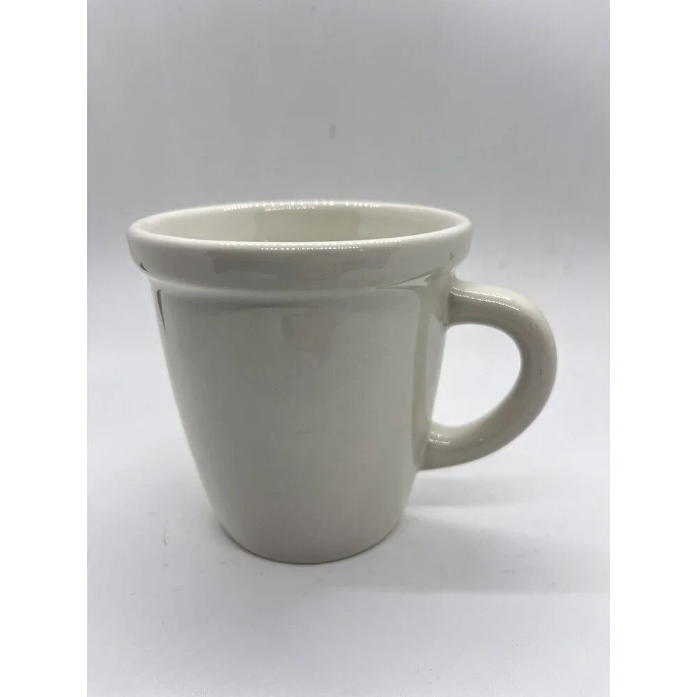Crate & Barrel White Coffee Mug Tea Cup with Handle and Rim